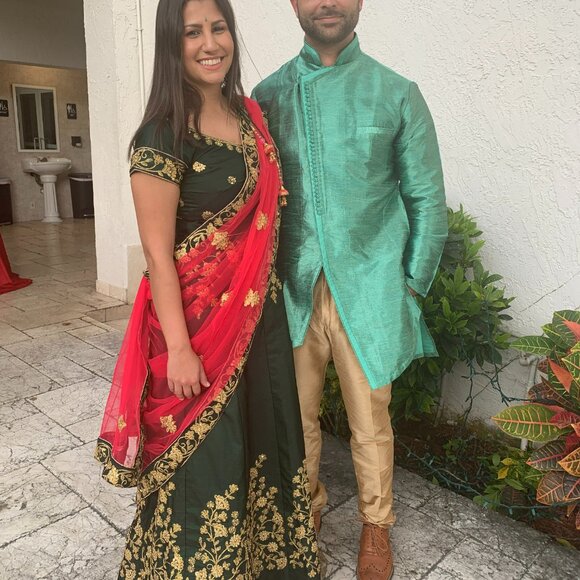 Green Men's Sherwani Set - Picture 6 of 8